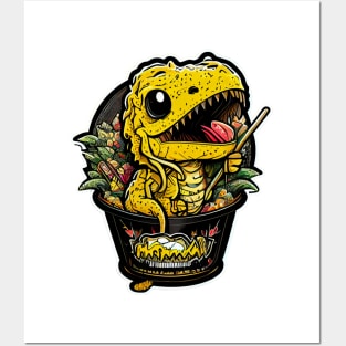 Agumon is eating ramen Posters and Art